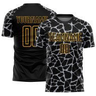 Benutzerdefinierte schwarz grau-gold abstrakte Netzwerk Splash Sublimation Fußball Uniform Trikot Benutzerdefinierte schwarz grau-gold abstrakte Netzwerk Splash Sublimation Fußball Uniform Trikot