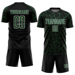 Benutzerdefinierte schwarz grün-weiß abstrakte Netzwerk Splash Sublimation Fußball Uniform Trikot Benutzerdefinierte schwarz grün-weiß abstrakte Netzwerk Splash Sublimation Fußball Uniform Trikot